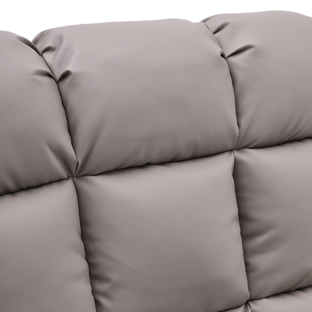 Living and Home Khaki Tufted Faux Leather Recliner with Control Switch Image 3