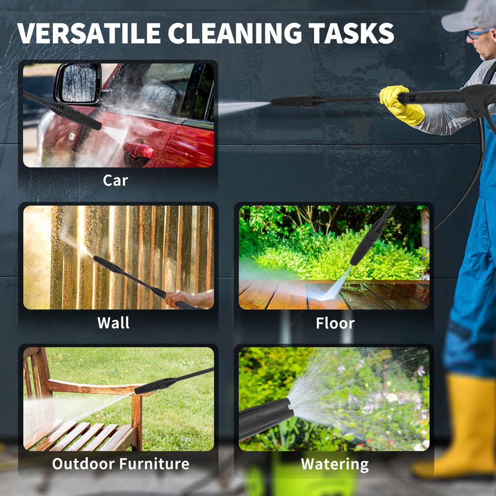 Outsunny 1800W Blue Pressure Power Washer with Adjustable Nozzle 150Bar Image 3