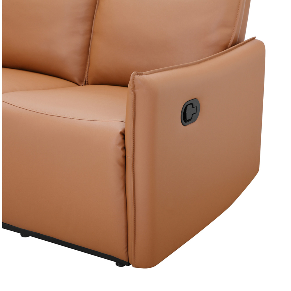 Dorel Lugo 2 Seater Cognac PU Manual Recliner Sofa Image 8