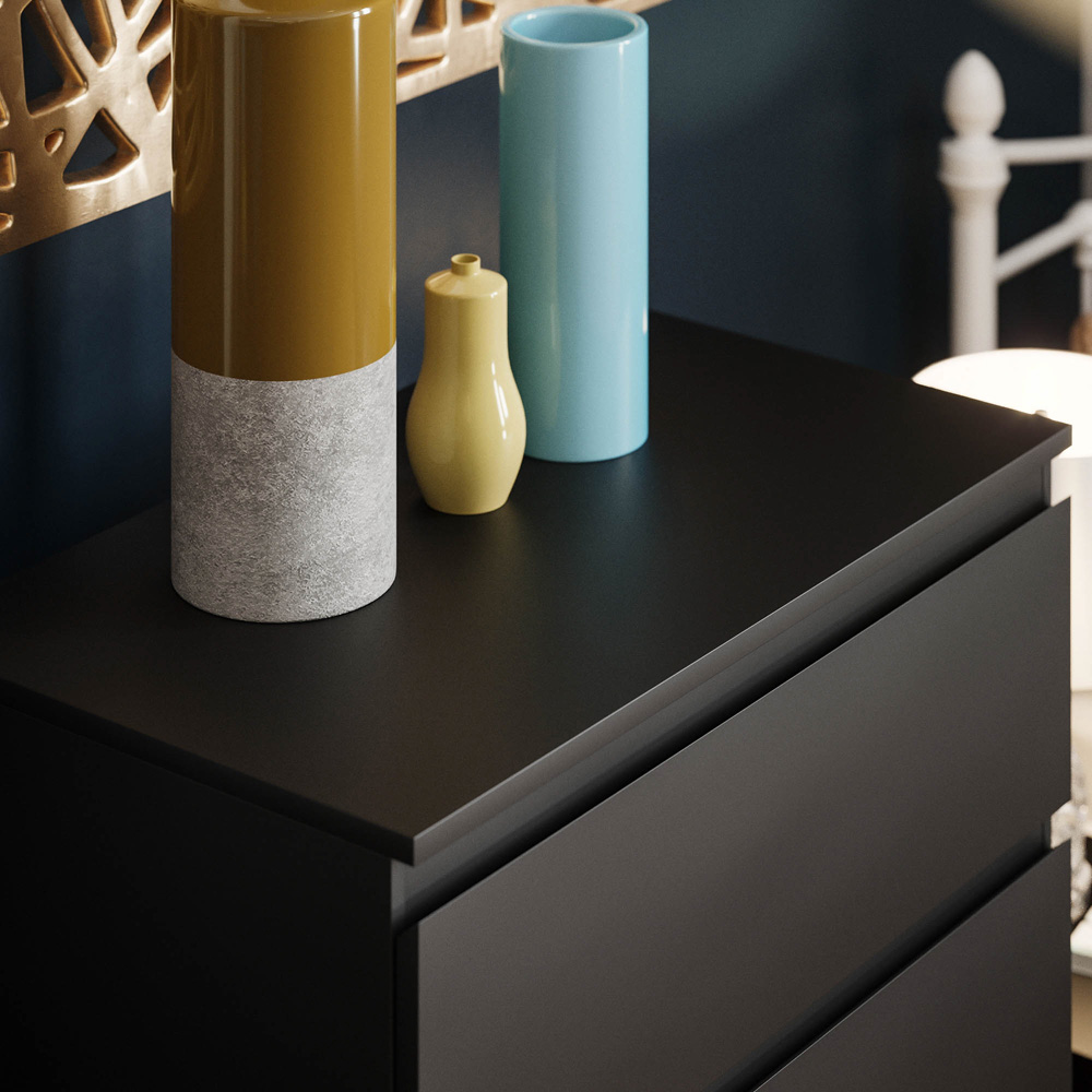 Vida Designs Denver 4 Drawer Black Chest of Drawers Image 3