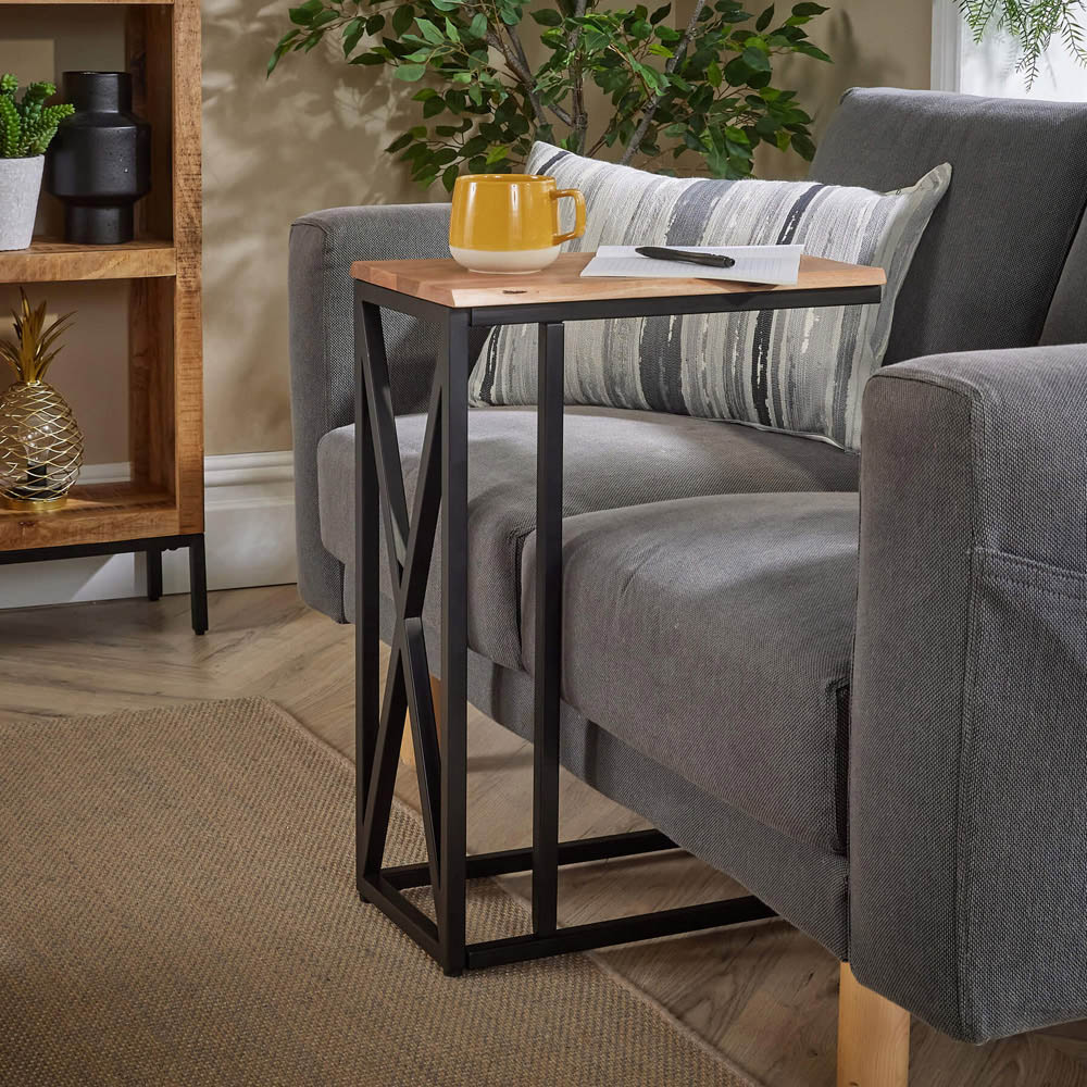 Home Source Pacific Natural Acacia Wood Side Table Image 5