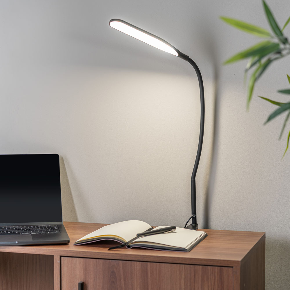 ValueLights Daylight Black Clamp LED Desk Lamp Image 7