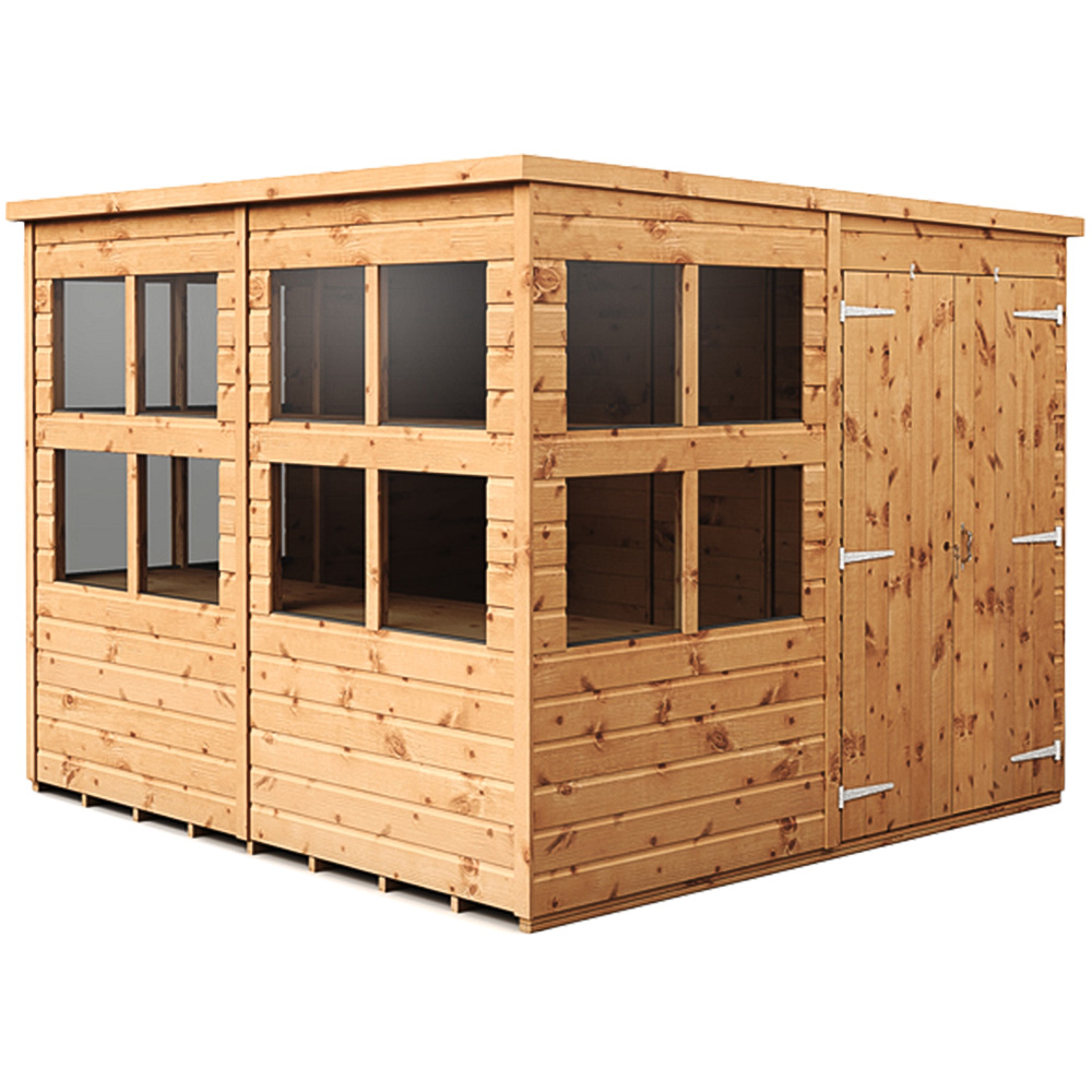 Empire Sheds 8 x 8ft 2 Door Dipped Treated Tongue and Groove Pent Potting Shed Image 1