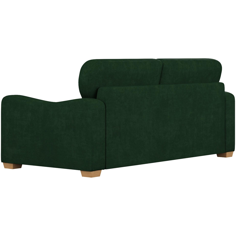 Theadford 3 Seater Forest Green Plush Velvet Fixed Back Sofa Image 4