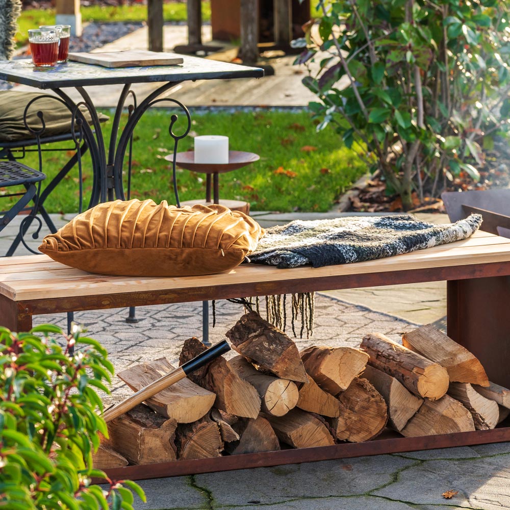 RedFire 3 Seater Handmade Wood Storage Bench Tyr Image 4