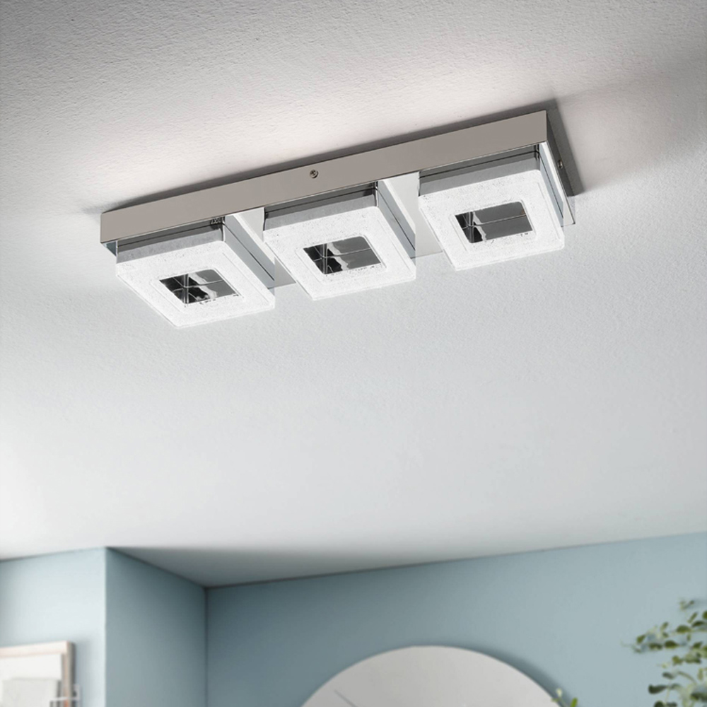 EGLO Fradelo 3 Light LED Square Ceiling Light Image 2
