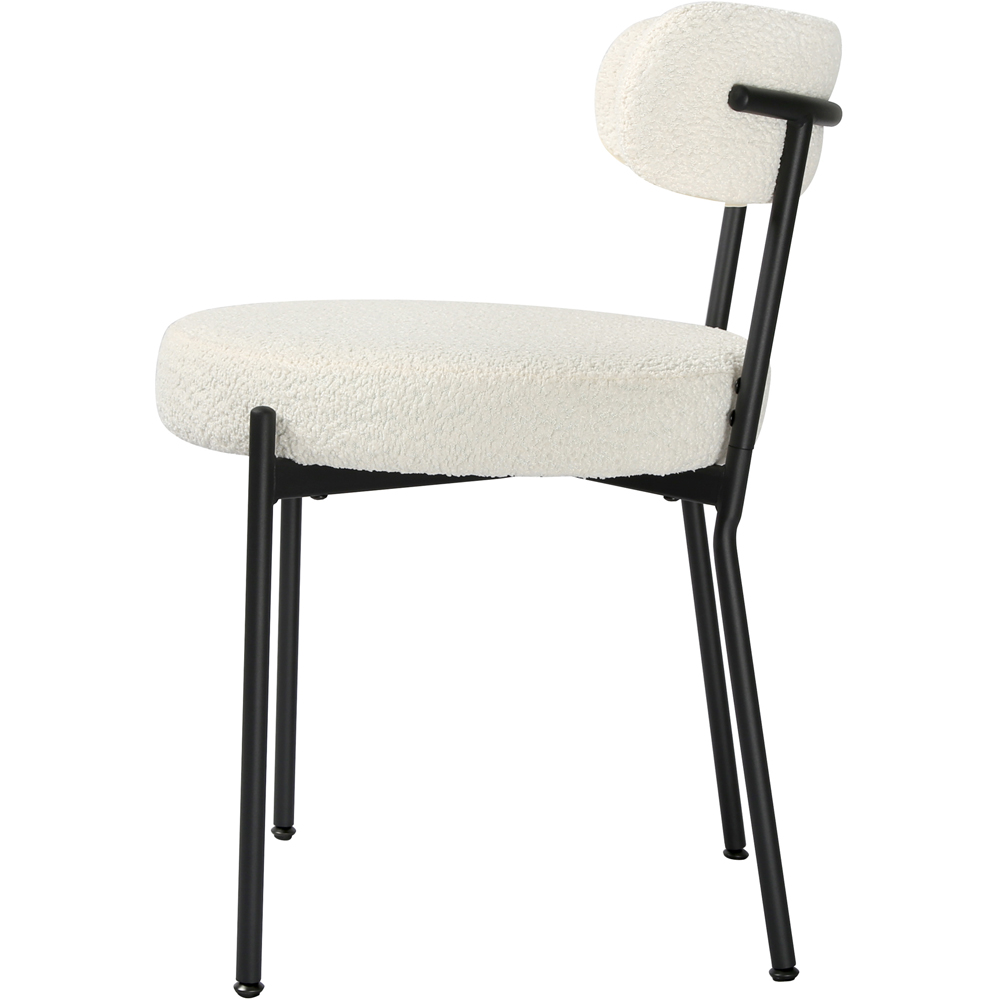Lulu Set of 2 Cream Boucle Dining Chair Image 3