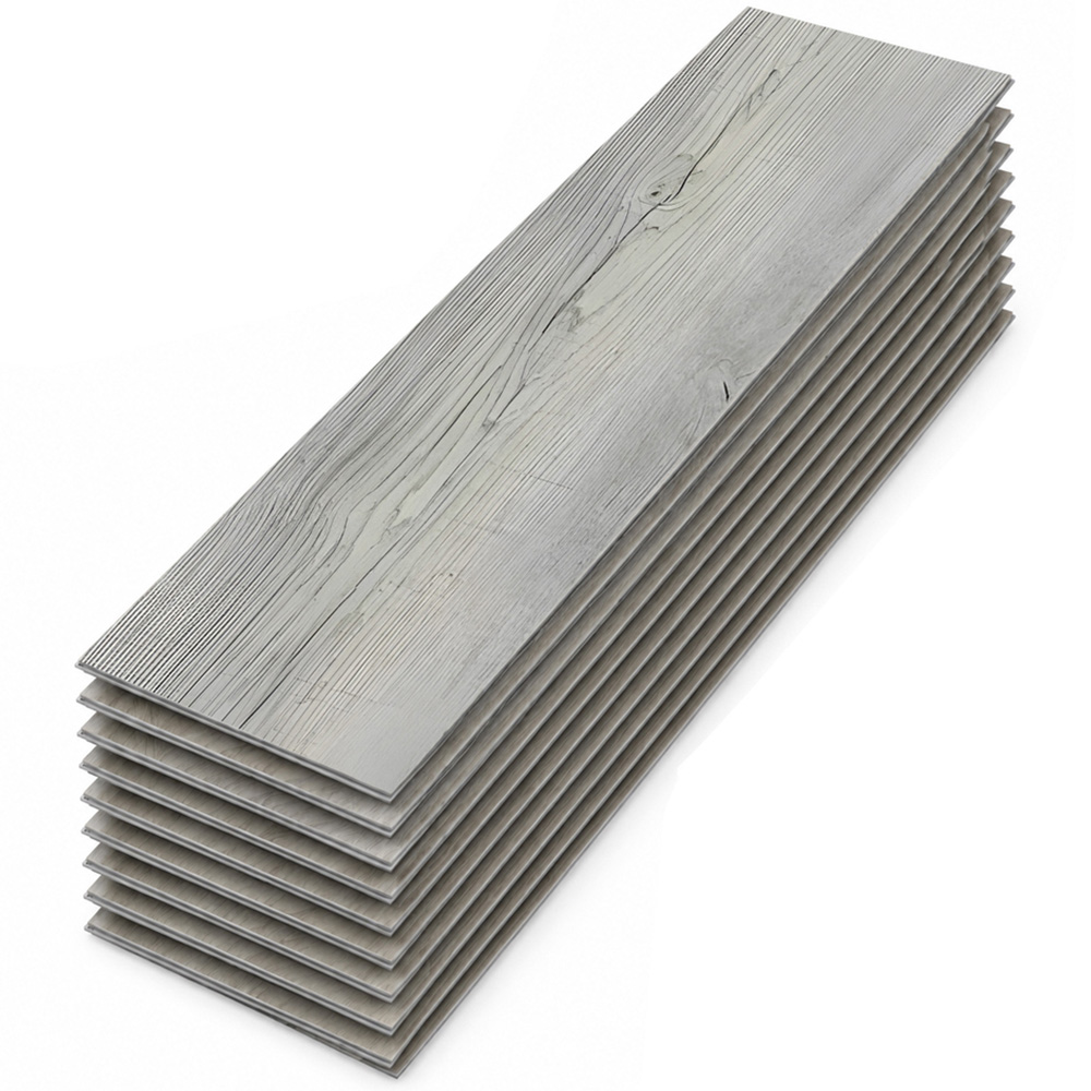 Britwall Pebble Grey Herringbone Wood-Embossed SPC Vinyl Flooring 625 x 125mm 20 Pack Image 2