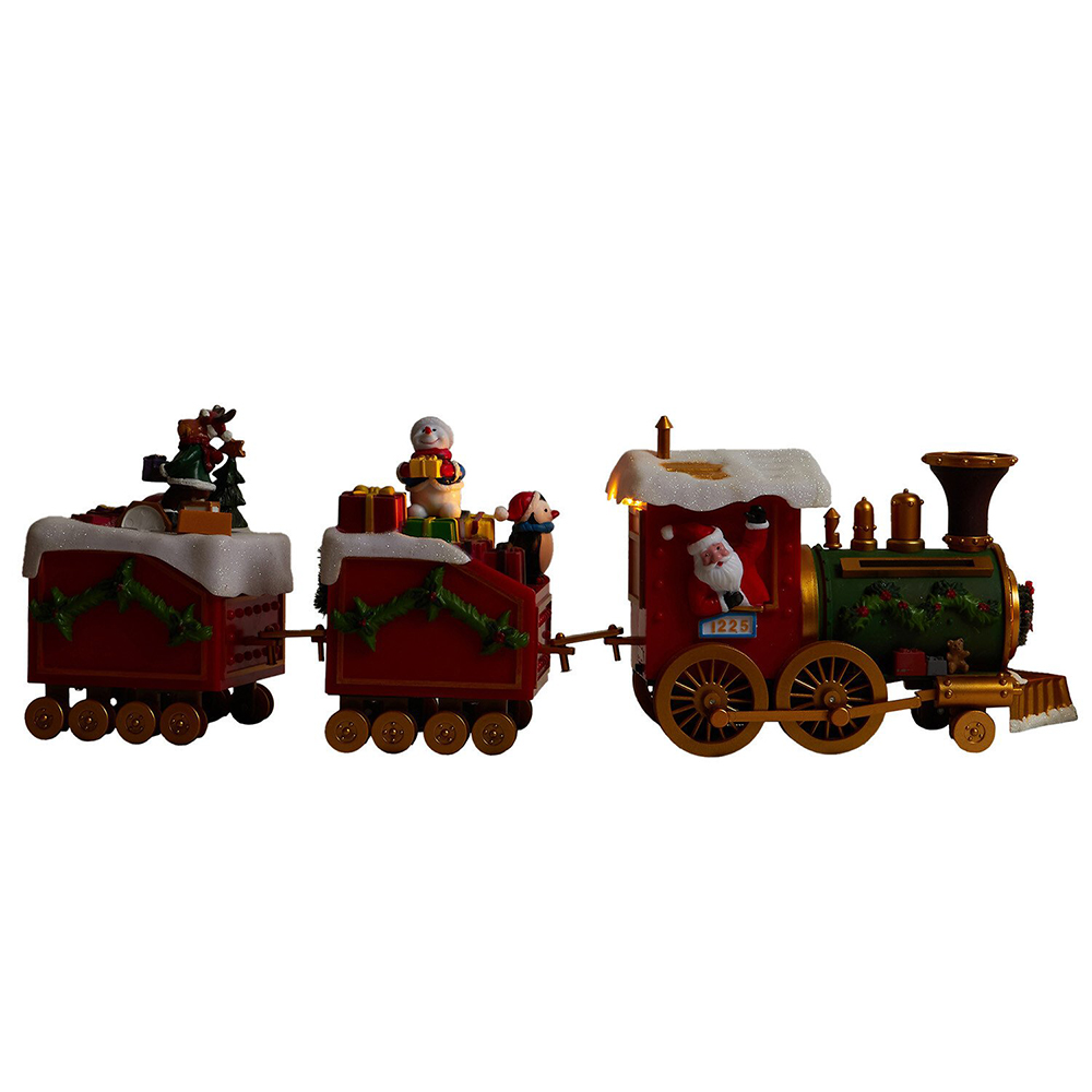 Festive LED Musical Turning Train - Red/Green Image 3