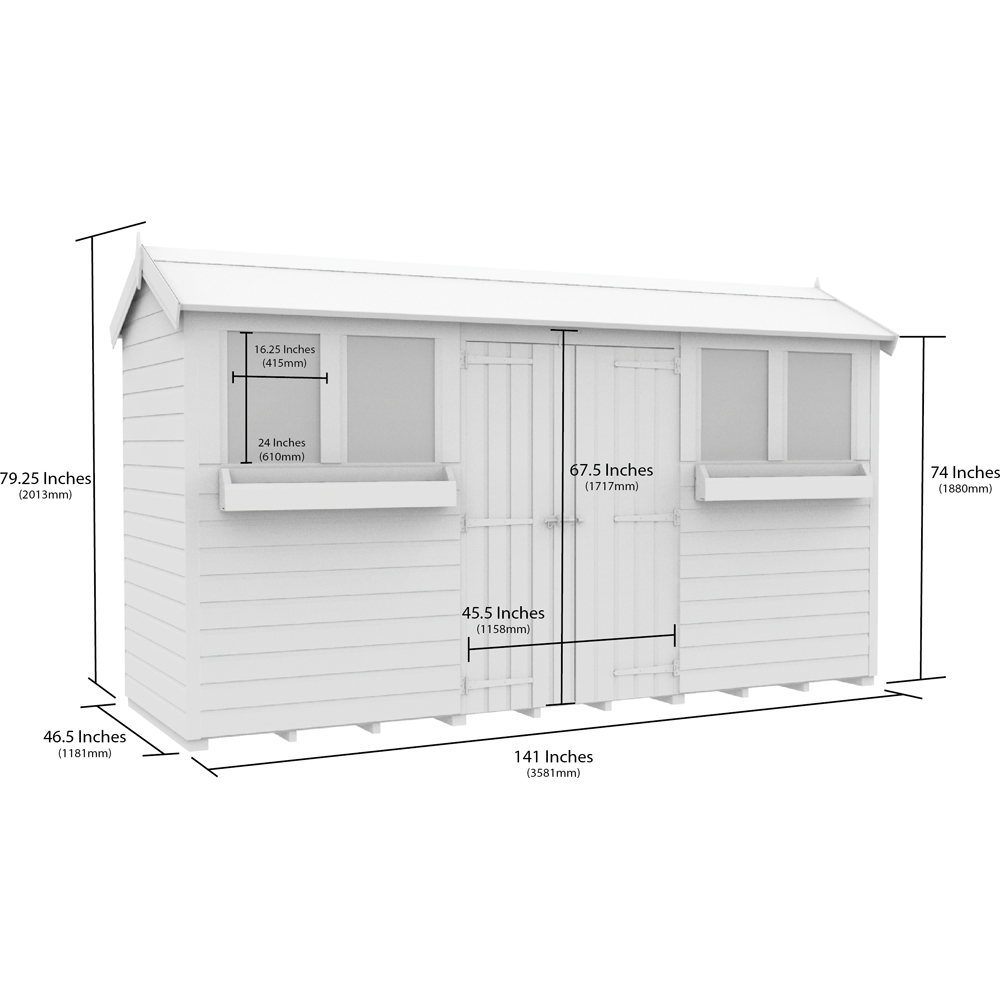 DIY Sheds 12 x 4ft Tongue and Groove Timber Apex Summer Garden Shed Image 9