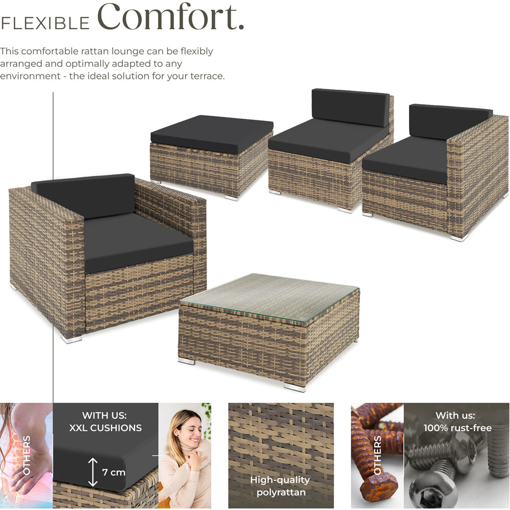 tectake Milan Nature Garden Furniture Set Image 3