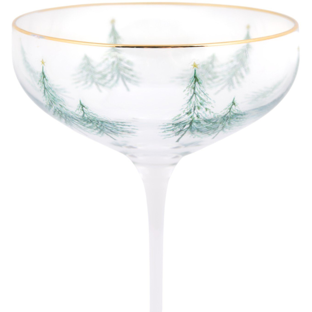 Christmas Tree Coupe Glass Clear Image 5