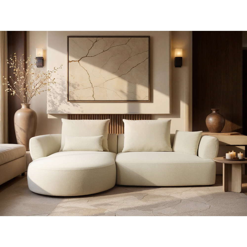 SOLACE+CO Lia 2 Seater Beige Chenille Large Sofa Image 6
