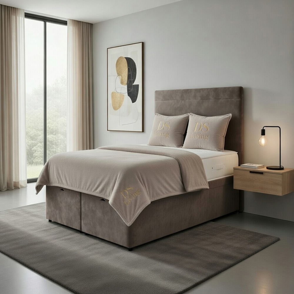 DS Living Muse King Size Grey Divan Bed Image 4