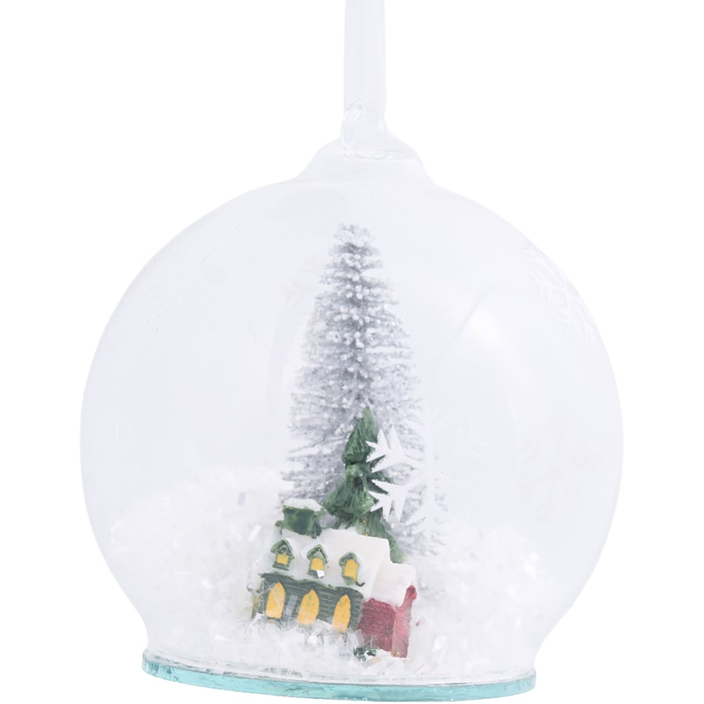 Snowy Tree Scene Bauble - White Image 2