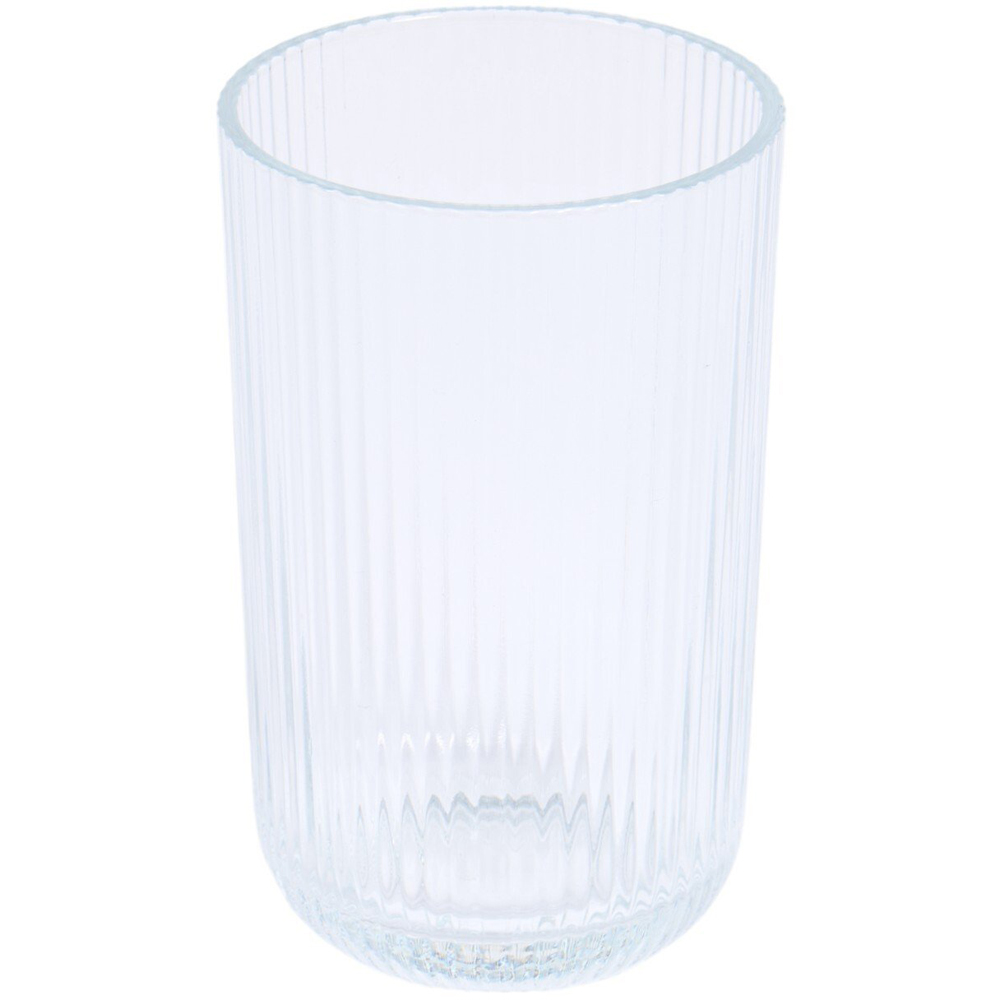 Clear Ribbed Highball Glass Clear Image 3