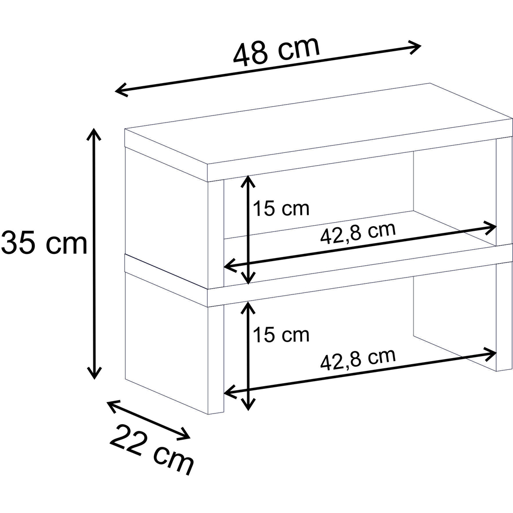 Decortie Dean Natural Oak 2-Tier Worktop Desk Shelf Image 6
