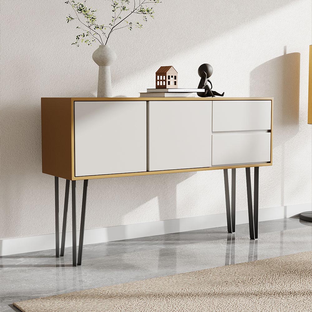 Living and Home 4 Pack Black Metal Trapezoid Furniture Legs 40cm Image 8