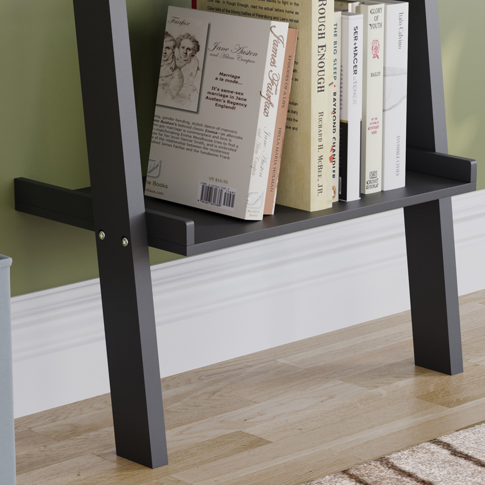 Vida Designs York 5 Shelf Black Ladder Bookcase Image 6