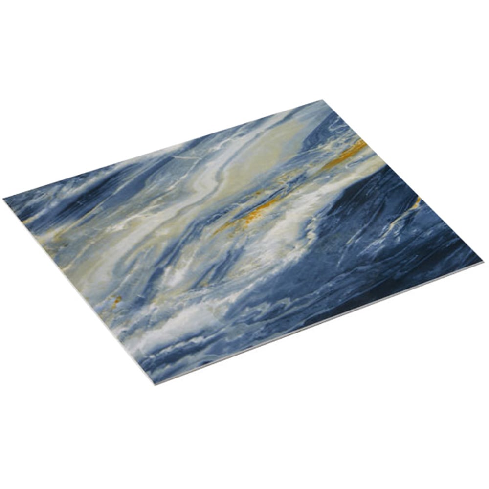 Living and Home Marble Patterned Blue and White PVC Self Adhesive Wall Sticker 10 Pack Image 4