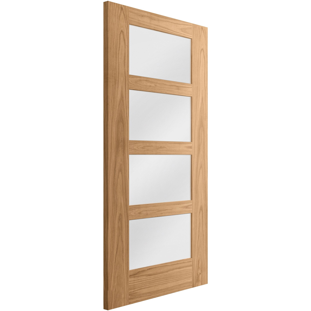 Oak Veneer Shaker 4 Light Obscure Glass Internal Door 1981 x 838 x 35mm Image 3