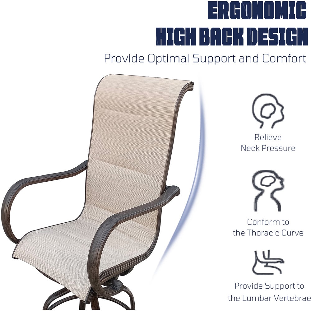 Furniture One 4 Seater Teslin Swivel Chair Aluminium Garden Dining Set Image 3