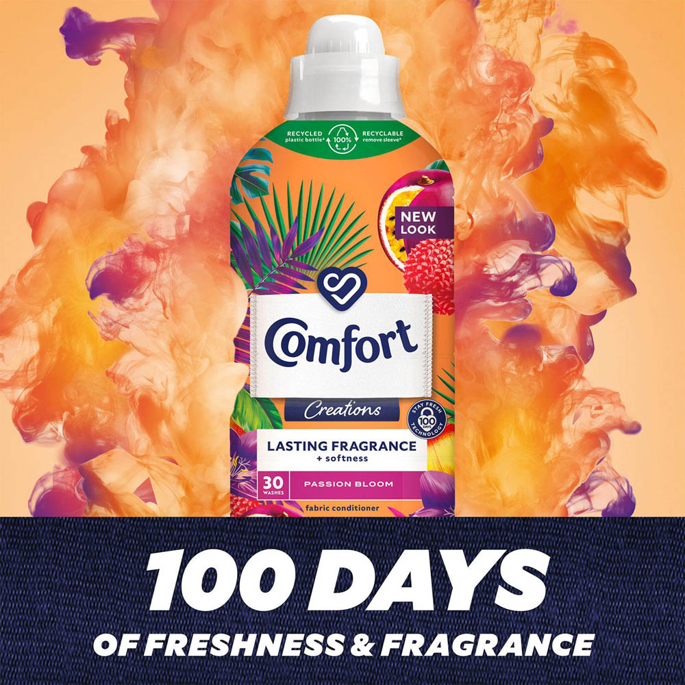 Comfort Creations Passion Bloom Lasting Fragrance Fabric Conditioner 30 Washes 900ml 2 Pack Image 7