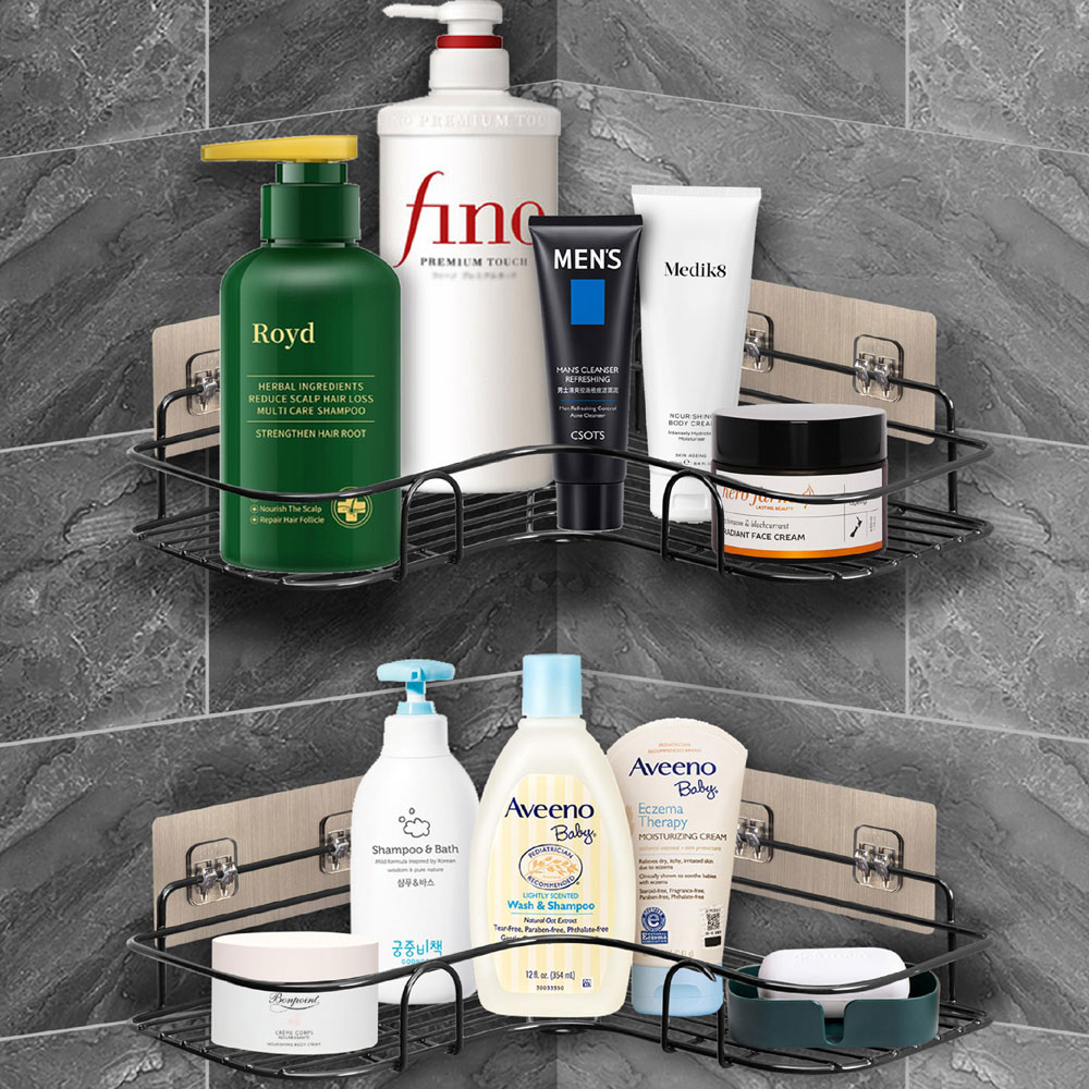 House of Home Steel Corner Shower Shelves Pack of 2 Image 2