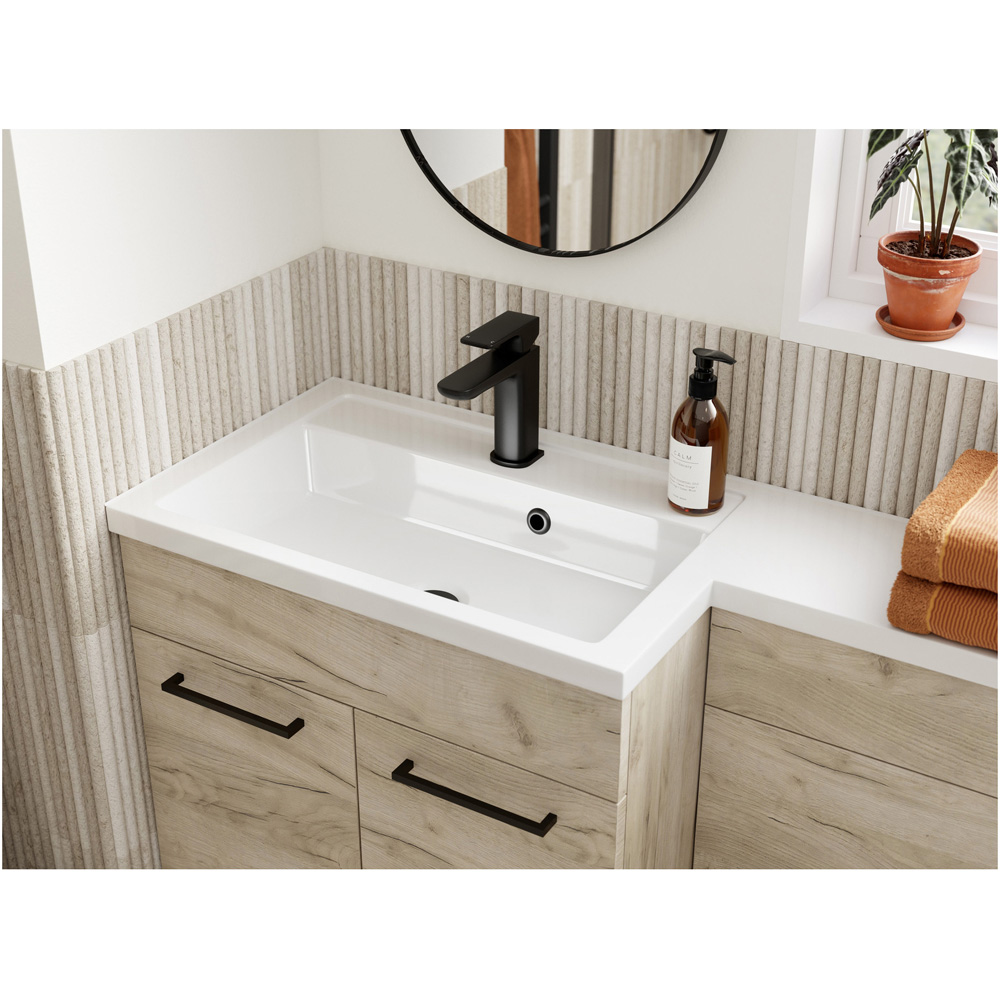 Bathstore Panama 2 Door Oak Left Hand Basin and WC Unit 1000mm Image 3