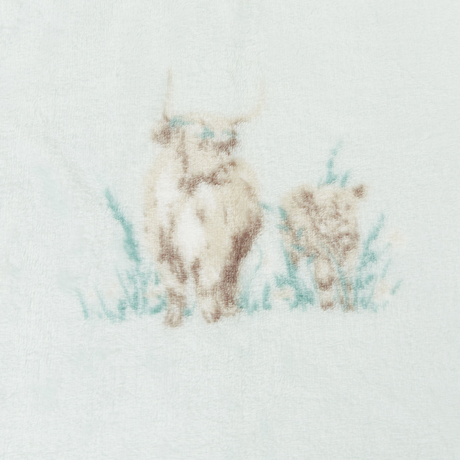Highland Cow Printed Fleece Throw - Blue Image 4