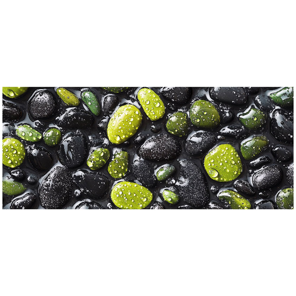 Warren Reed Designer Emerald and Onyx Pebbles Bathroom Splashback 25 x 60cm Image 2