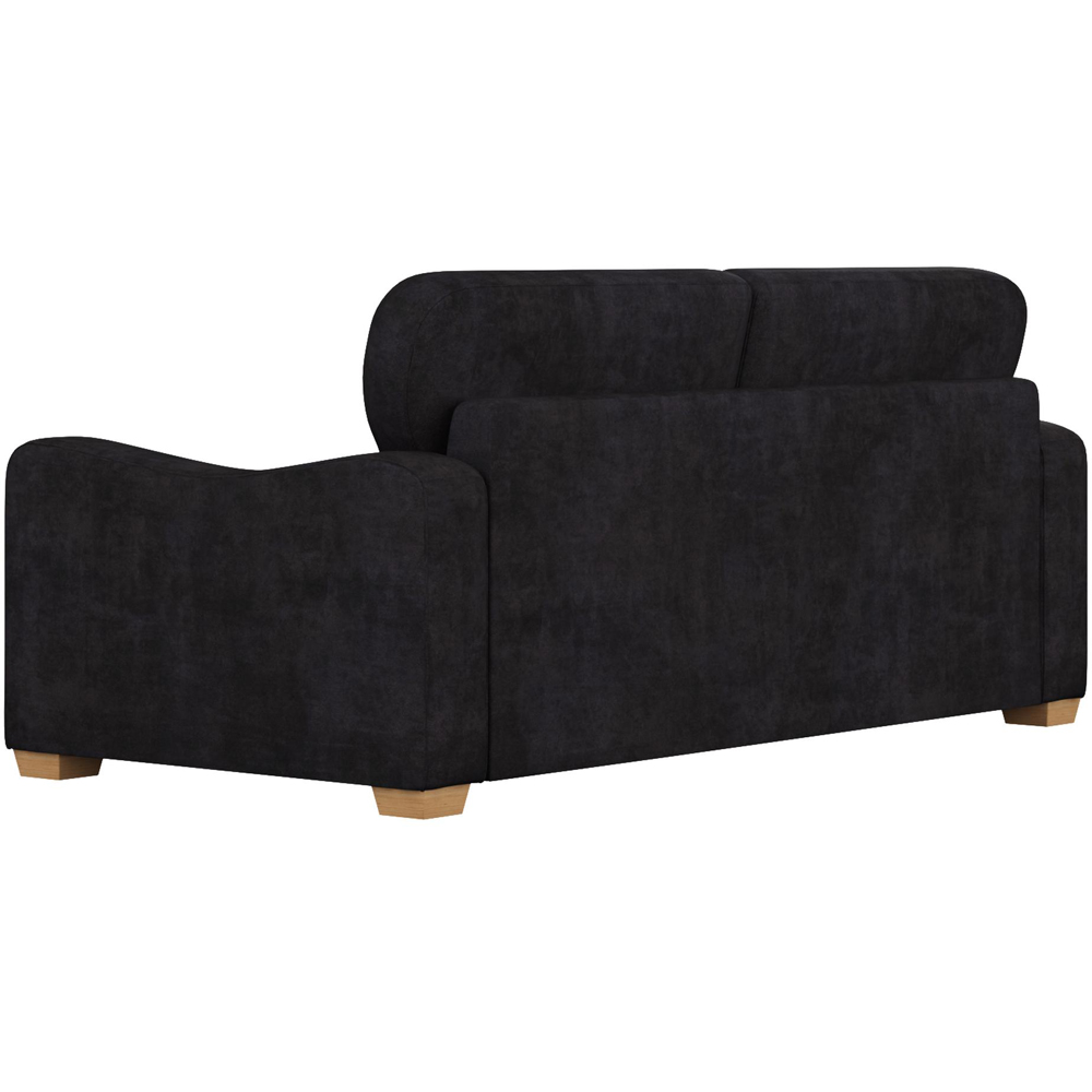 Theadford 3 Seater Ebony Plush Velvet Fixed Back Sofa Image 4