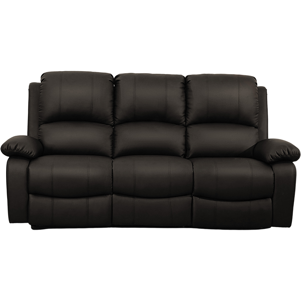 Comfy Living 3 Seater Brown PU Leather Electric Recliner Sofa Image 3