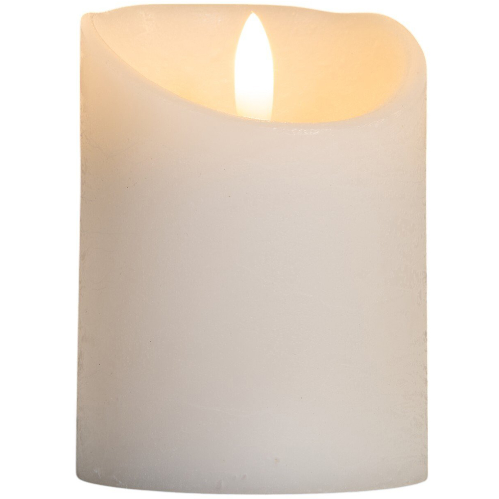 Cosy Cotton LED Pillar Candle - White / 10cm Image 4