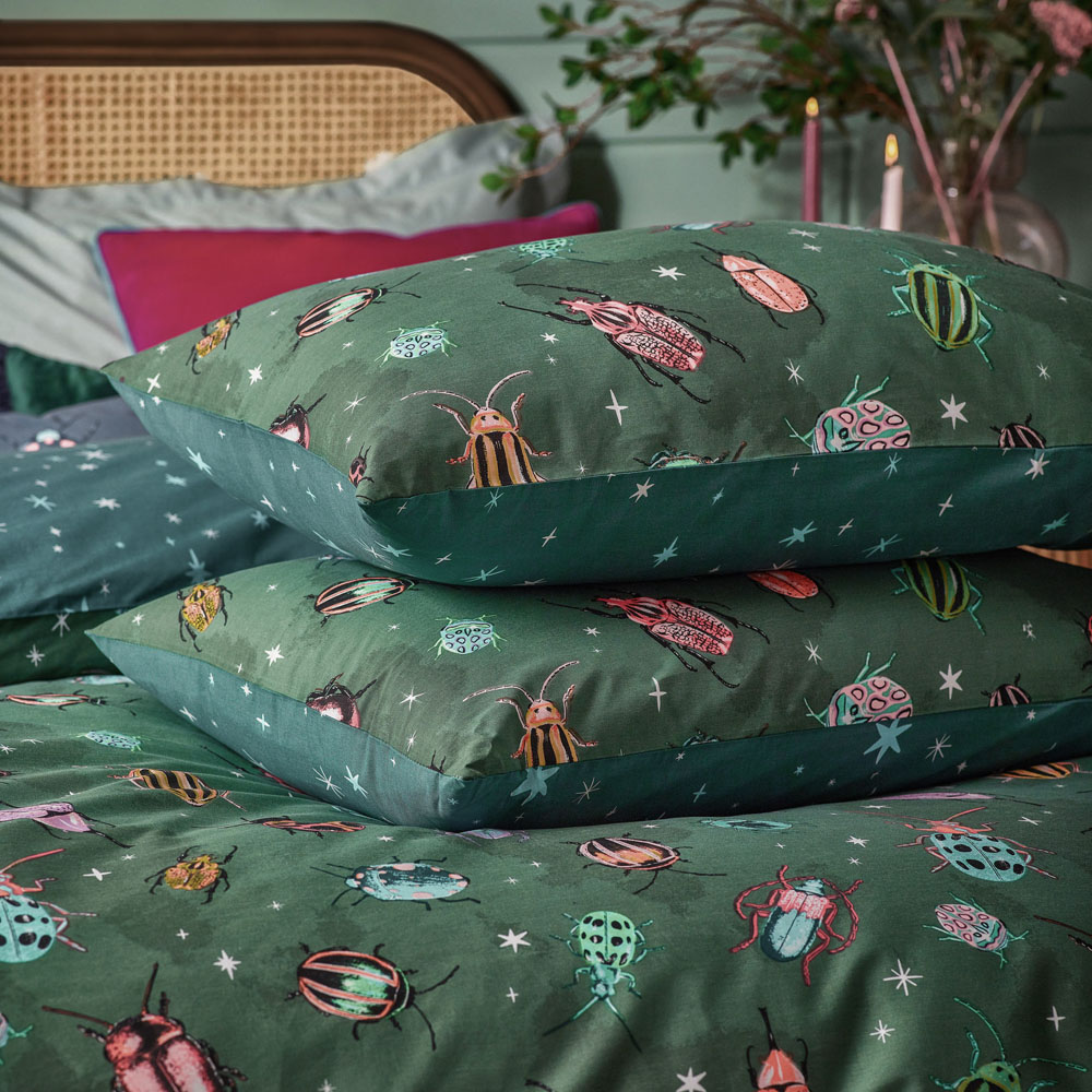 furn. Beetalis King Size Insect Multicolour Duvet Set Image 3