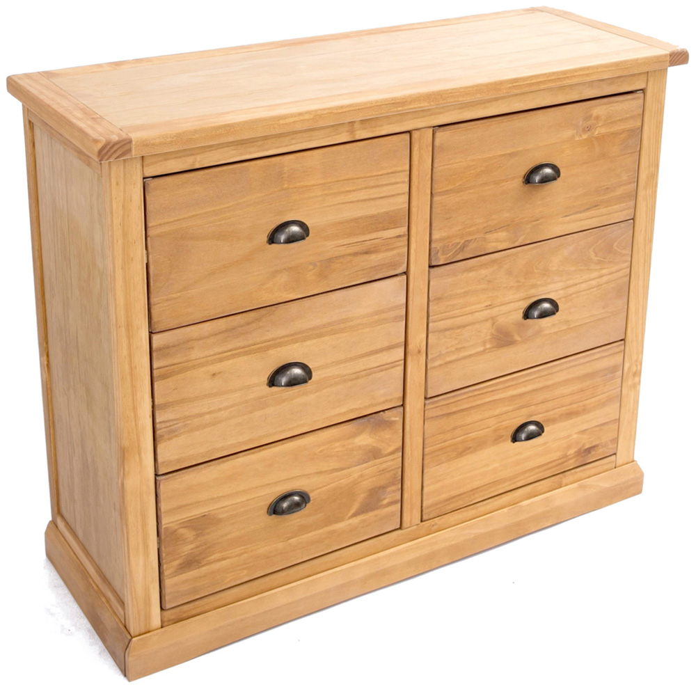 Cabinet Bits Lucca 6 Drawer Brown Brass Cup Handle Chest of Drawers Image 4