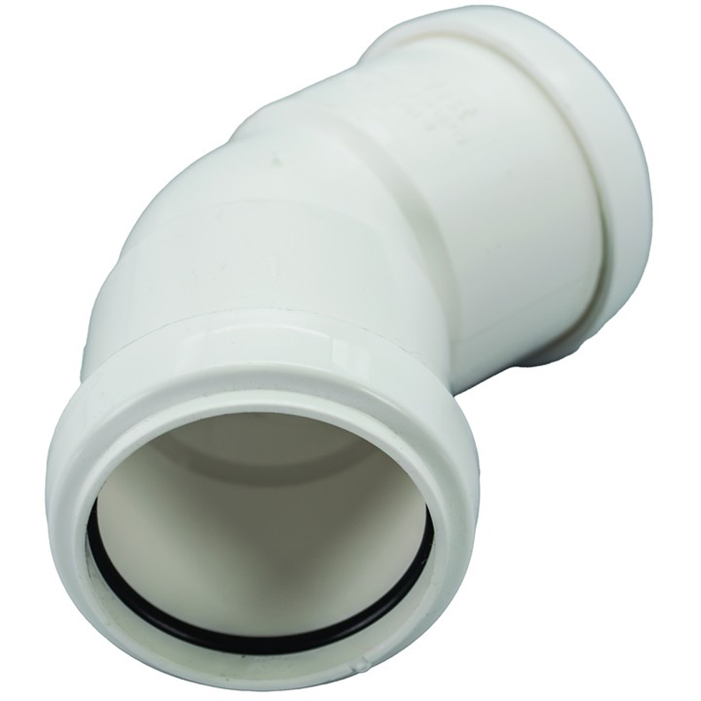 FloPlast Push Fit Waste 135 Degree Bend White 40mm Image 2