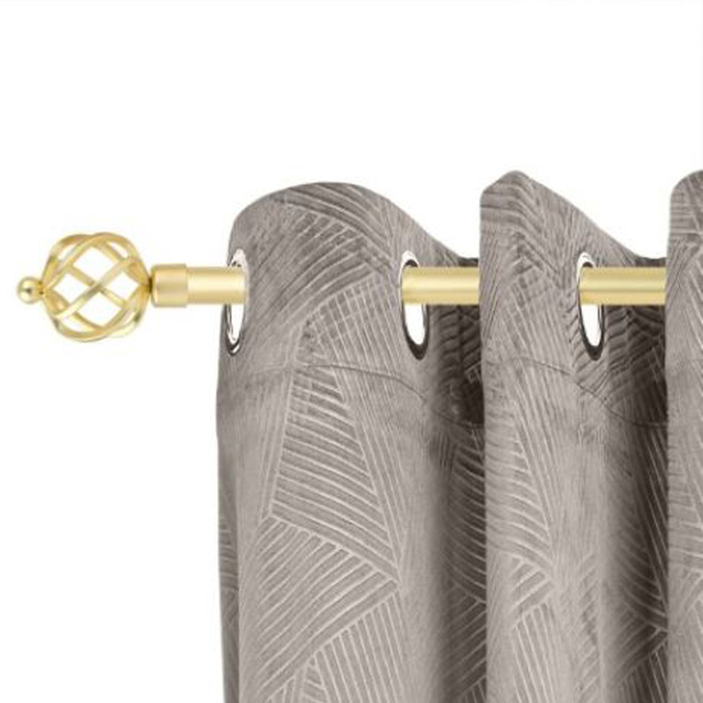 New Edge Blinds Cage 160-300cm Extendable Gold Eyelet Metal Curtain Pole Set Image 2