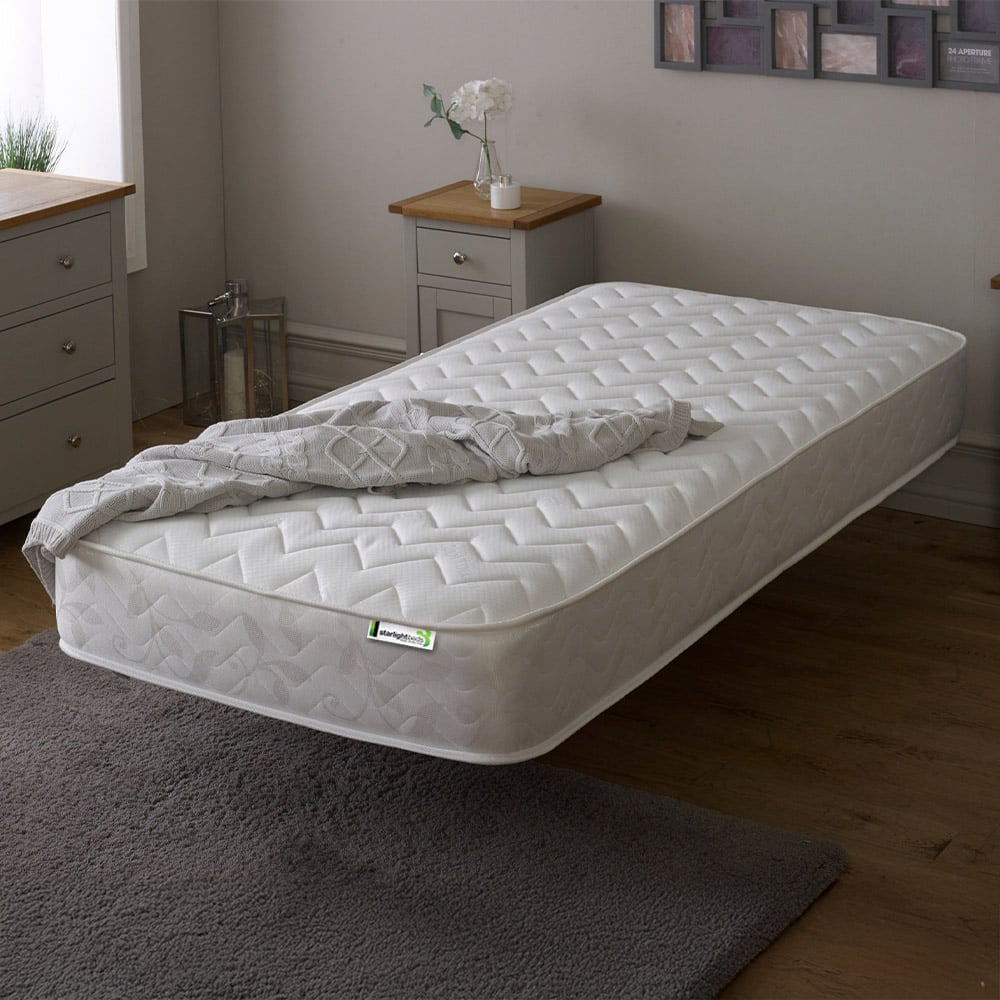 Starlight Beds Single White Zig Zag Hybrid Memory Foam and Spring Mattress Image 2