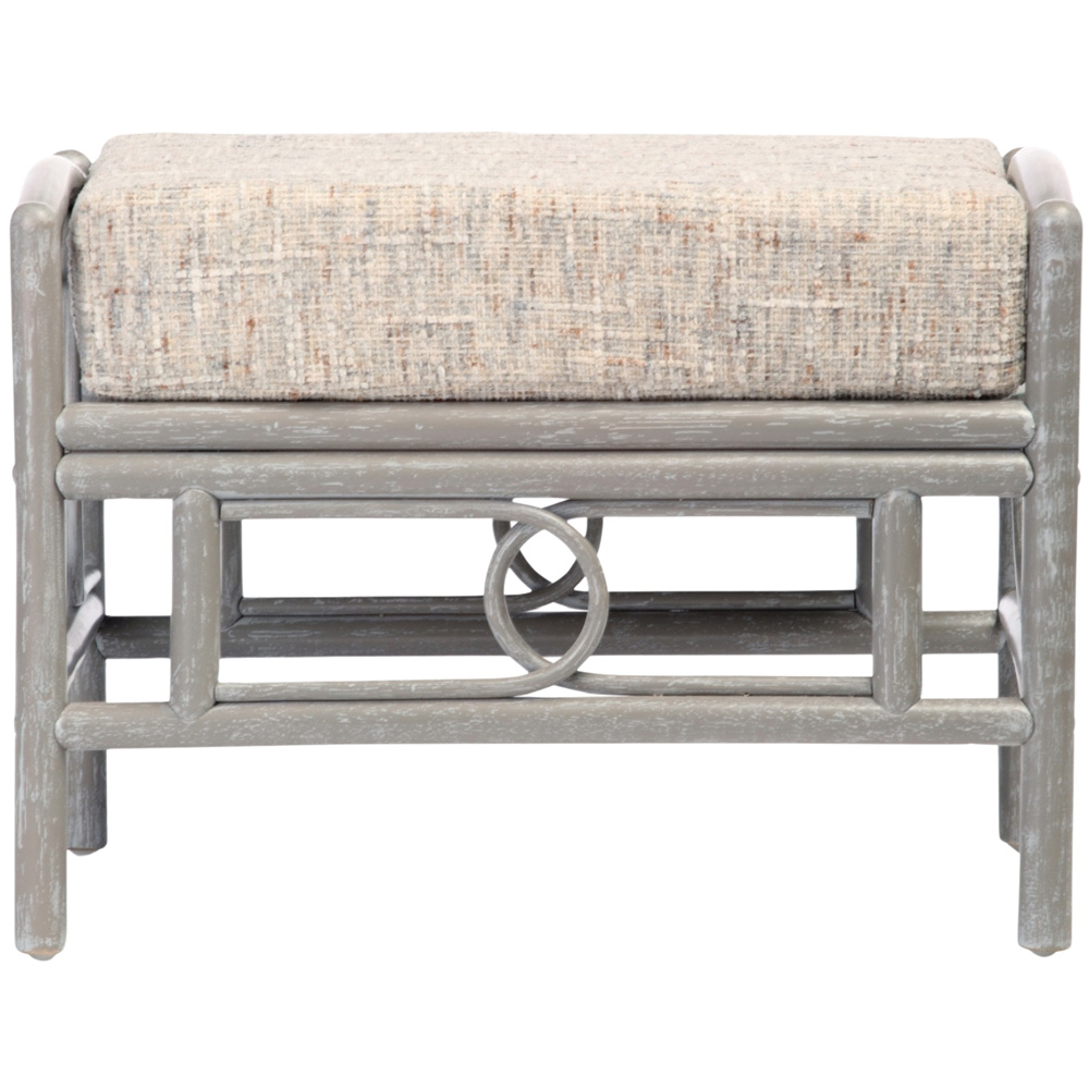 Desser Furniture Madrid Grey Natural Rattan Farrow Footstool Image 3