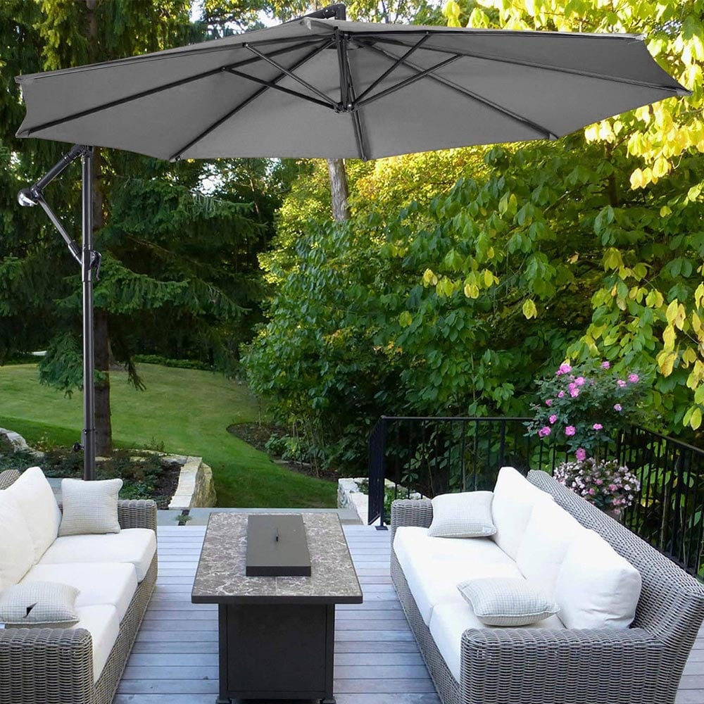 Living and Home Light Grey Garden Cantilever Parasol 3m Image 7