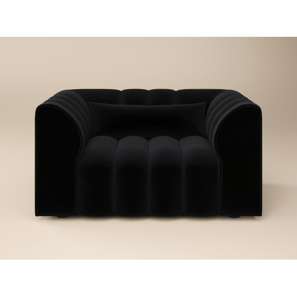 SOLACE+CO Halle Black 2 Seater Loveseat Sofa Image 3