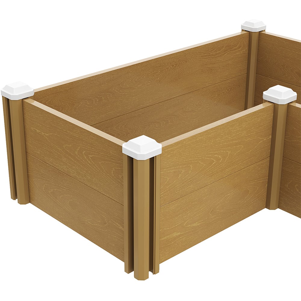 Living and Home Woodgrain Effect L-Shaped Plastic Raised Garden Bed 54 x 102cm Image 3