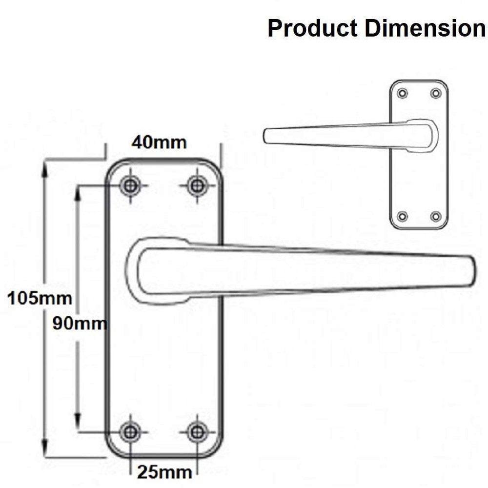 Victorian Straight Lever Door Handles - Satin Nickel With Tubular Latch - Haven Heritage