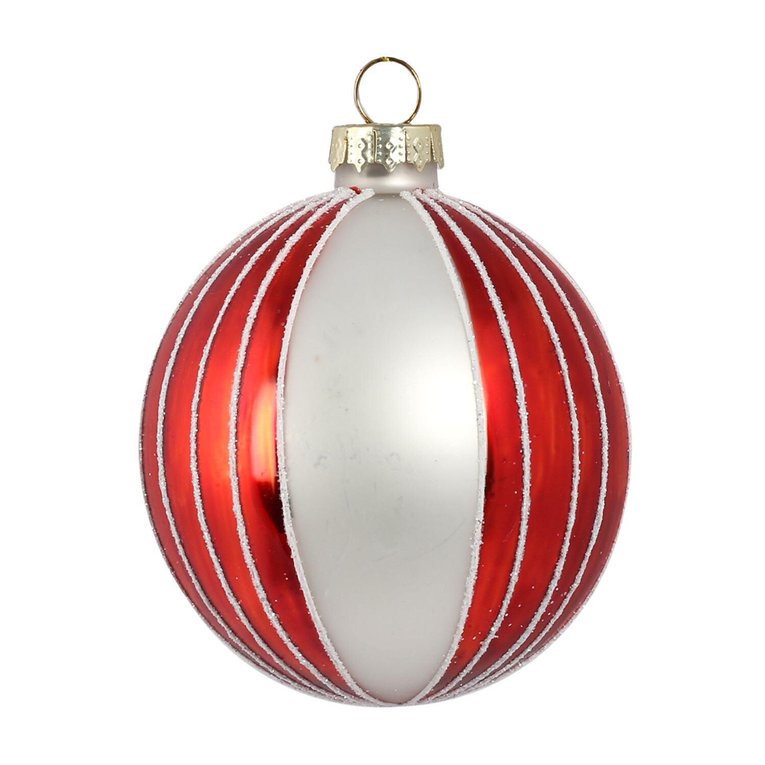 Candy Cane Red and White Swirl Red Bauble Image 3