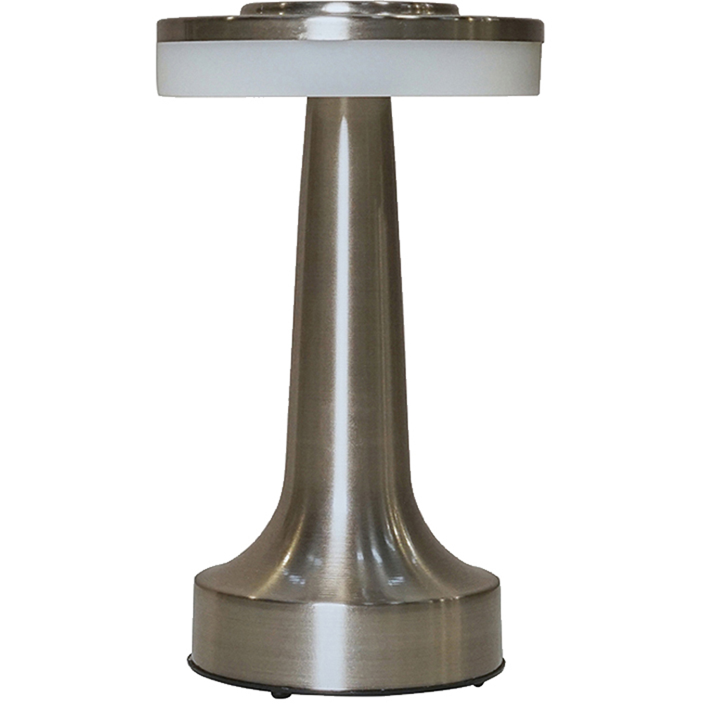 ValueLights Talence Brushed Chrome LED Garden Table Lamp Image 1