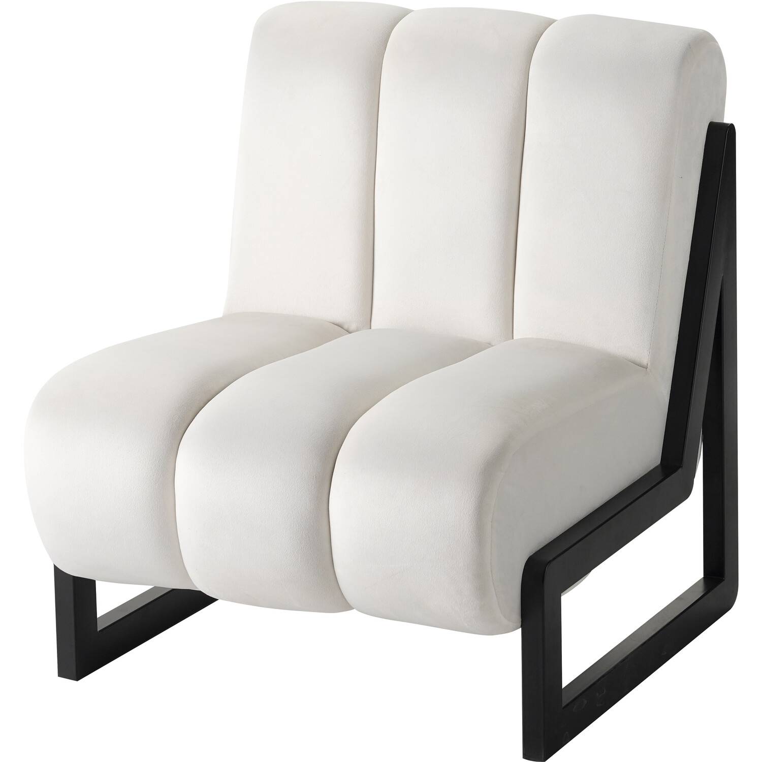 Maeve White Velvet Accent Chair Image 2
