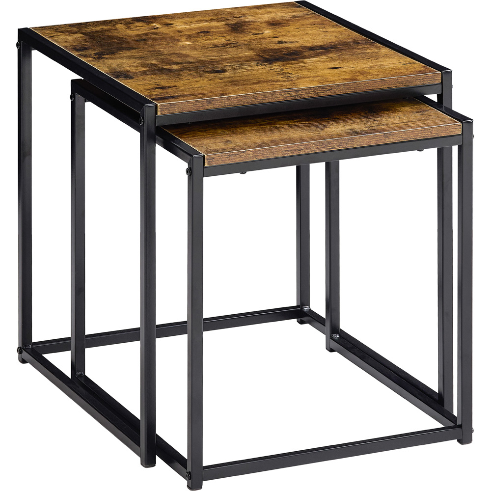 Vida Designs Brooklyn Dark Wood Nest of Tables Set of 2 Image 2