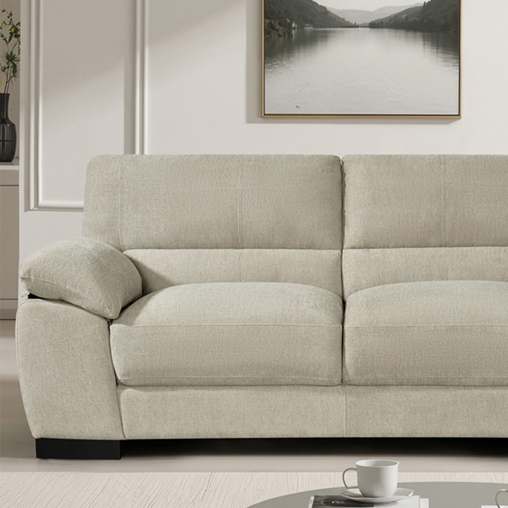 Artemis Home Roslyn 3 Seater Beige Fabric Sofa Image 2