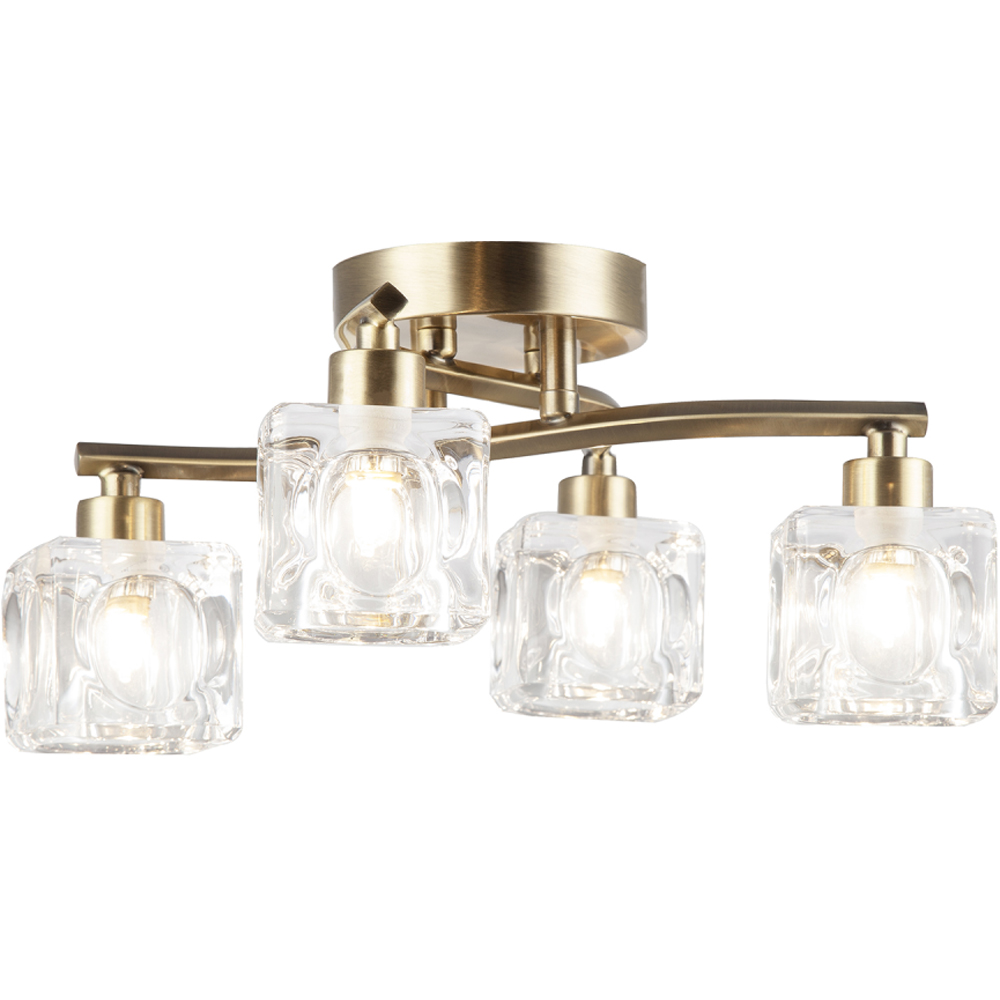 Happy Homewares 4 Bulb Antique Brass Ceiling Light Image 3
